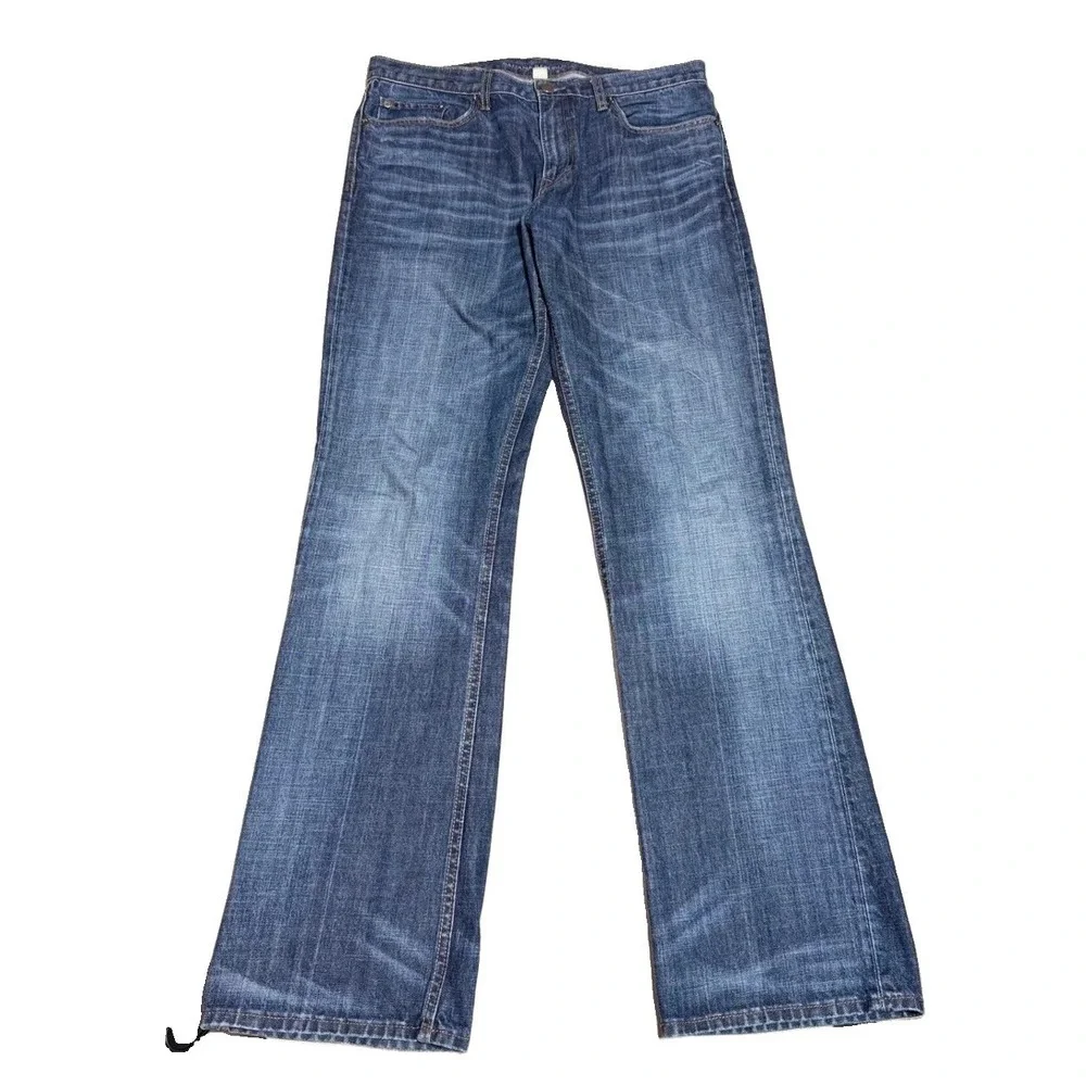 Banana Republic Bootcut Jeans 34x36 Blue Dark Wash Premium Denim Mens